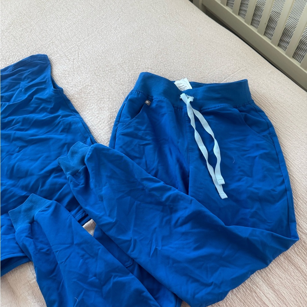 Figs Royal Blue Technical Collection Shirt and Pant Set